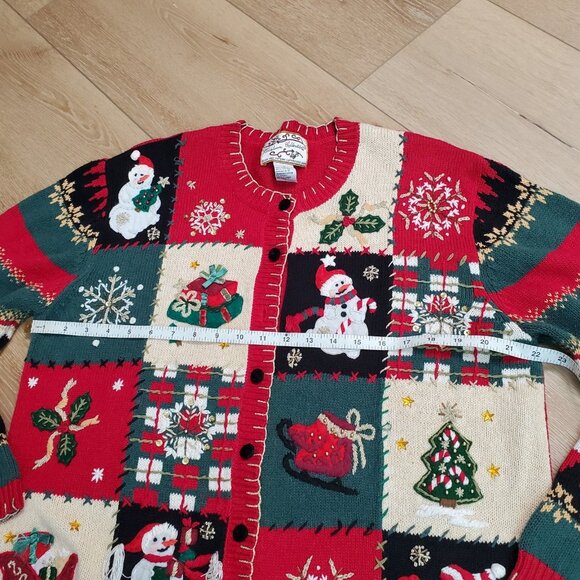 Heirloom Collectibles Sweater Cardigan Sz L Christmas Holiday Retro Vintage Y2K - Picture 15 of 16